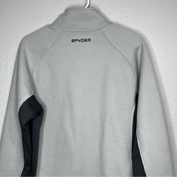 Spyder Mens Size S Core Sweater 1/4 Zip Performance Fleece Lined Pullover Gray - Picture 10 of 12